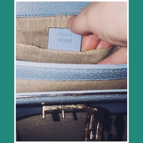 Authentic Gucci BLUE CALFSKIN LEATHER HANDBAG - Picture 4 of 13